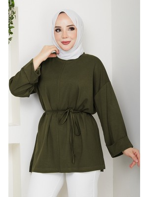 İlkimay.com Günsel Ipli Oysho Tunik 1646 - Haki