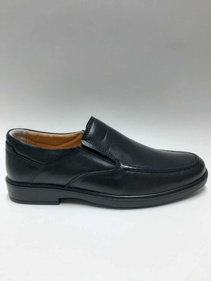 Tagy Hakiki Deri Bağcıksız Rahat Günlük Kauçuk Taban Siyah Kışlık Erkek Ayakkabı C-96427354KTGY