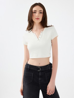 Loft Crop Kadın Tshirt K.kol