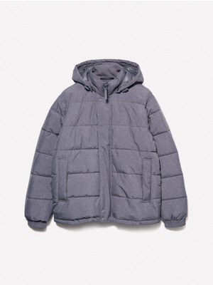 Sisley   Çıkarılabilir Kapüşonlu Cepli Gizli Fermuarlı Şişme Mont