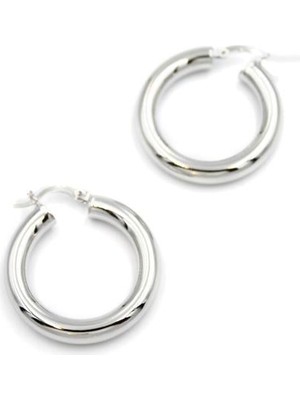 Royaleks Büyük Boy Halka Küpe - Gümüş