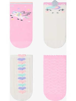 Penti Kız Çocuk Love Unicorn Desenli Pamuklu 4'lü Soket Çorap