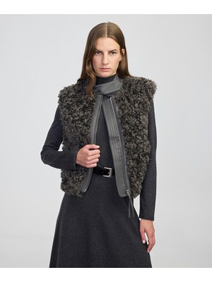 İpekyol Suni Deri Garnili Shearling Yelek IW6250012094036