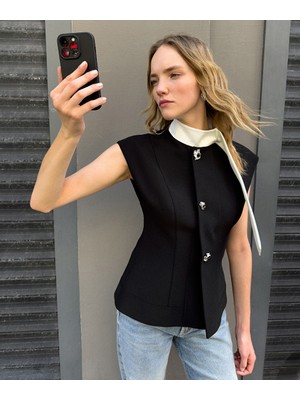 İpekyol Metal Düğmeli Colorblock Yelek IW6250007029001