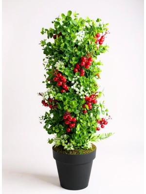 Nettenevime Yapay Çiçek Siyah Saksıda Kokinalı Yeşil Şimşir Ağacı 70*30CM