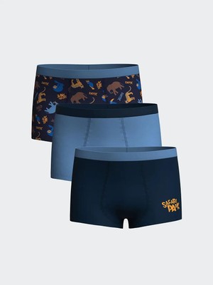 LC Waikiki 3'lü (W5) Baskılı Boxer Seti Erkek Çocuk İçin Rahat Pamuklu Günlük Kullanım