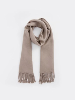 LC Waikiki Kısa Püsküllü Erkek Atkı Düz Kahverengi Akrilik Günlük Stil W5 Model