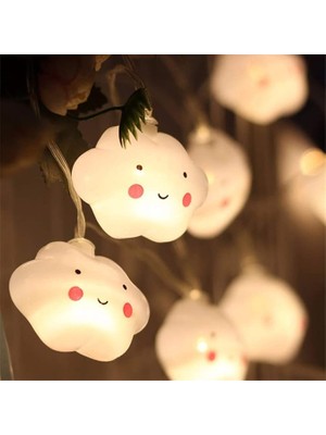 Lidyahan Store 20 LED Sıcak Beyaz Bulut Işık Zinciri, Çocuklar Için Peri Şeklinde Gece Lambası, Yatak Odası, Koridor, Çelenk, Düğün, Noel Dekorasyonu, Pille Çalışır (Dahil Değildir)