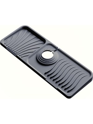 Lidyahan Store Home Musluk Matı Elastik Silikon Mutfak ve Banyo Için Lavobo Su Tutucu Musluk ve Batarya Matı, Gri