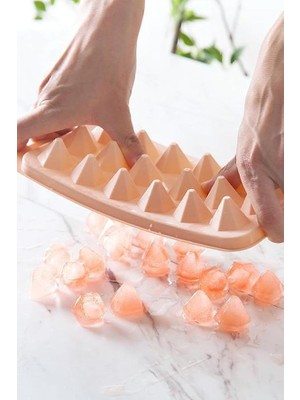 Lidyahan Store Pamplona Pembe 18 Bölmeli Kapaklı Kristal Buz Kalıbı Dondurma Kalıbı Buz Saklama Kabı Sunumluk VLT1448