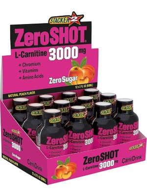 Lidyahan Store Zeroshot Peach 3000MG 60ML x 12 Adet 1 Paket(1 x 720 Ml)