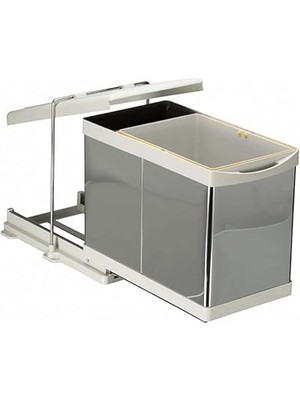 Lidyahan Store 21300 Raylı Çöp Kovası Otomatik 16+1 Lt Paslanmaz Krom