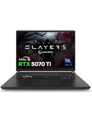 Lidyahan Store Garaj Slayer5 9XL-5070TI C1 Intel Ultra 9 275HX 32GB Ram 1tb SSD RTX5070TI 17" 240Hz Qhd+ Freedos Gaming Laptop