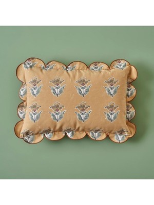 Lidyahan Store MAISON%100 Pamuk Indian Scallop Kırlent Kılıfı (35X50 Cm)