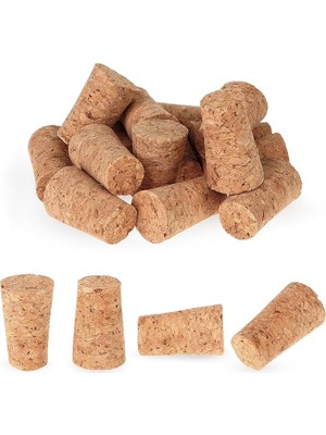 Lidyahan Store Lens 16'lı Paket Yumuşak Ahşap Mantar Konik Mantar Tapaları Ahşap Şişe Tıpası Sızdırmaz Şarap Şişesi Mantarları Bira Şarap Şişesi Için Yedek Tıpalar, 0,67 x 0,87 x 1,38 Inç