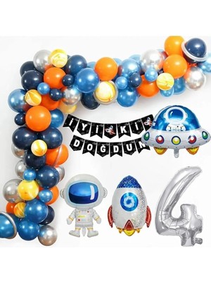Lidyahan Store Rakamlı Uzay Temalı Doğum Günü Seti, Uzay4