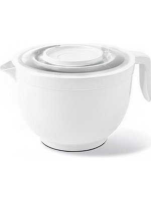 Lidyahan Store Home Karıştırma Kabı &amp; Mikser Kase Kapaklı Mikser Kase 3 Litre Çırpma Kabı Beyaz