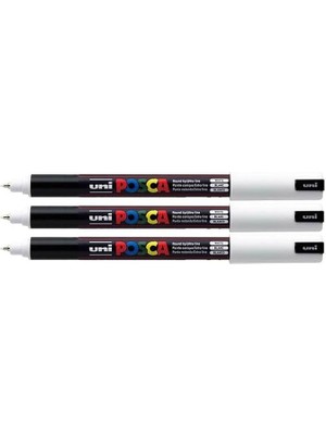 Lidyahan Store Pc-1mr Uni Beyaz Boya Marker Kalemler Ultra Ince 0,7 mm Kalibre Uç Ucu Her Yüzeye Yazılır Kumaş Cam Taş Metal Ahşap Plastik (3'lü Paket)