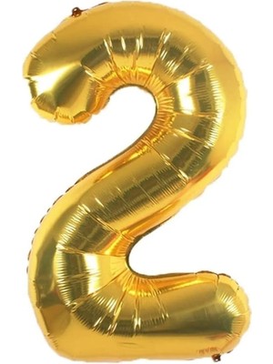 Lidyahan Store Folyo Balon 2 Yaş Helyum Balon 36 cm Gold Renk 2 BMCNM207