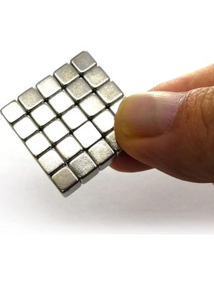 Lidyahan Store 50 Adet 5X5X5 mm Sihirli Manyetik Küp Neodyum Mıknatıs Güçlü Çekim