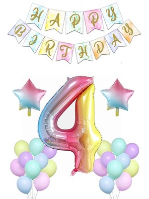 Lidyahan Store Gitti Gökkusagi Konsept Dogum Günü Seti (4 Yas)