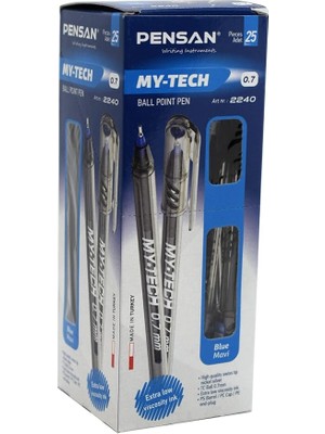 Lidyahan Store PE02240TKMA25 0.7 mm My Tech Tükenmez Kalem 25'li Mavi