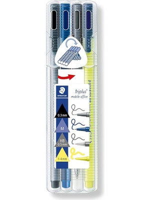 Lidyahan Store 34 Sb4 Triplus Mobile Office 4'lü Set Finerliner 3349 Tükenmezkalem 431 M3 Kurşunkalem 0.5 mm 774 25 Fosforlukalem 3621