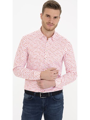 Pierre Cardin Erkek Pembe Slim Fit Uzun Kollu Gömlek 50232974-VR186