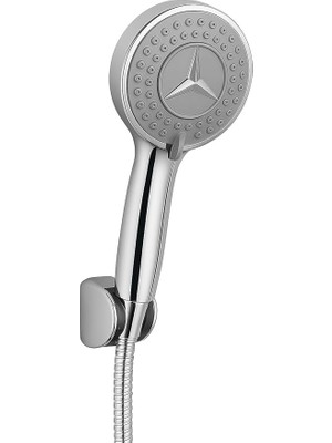 Lidyahan Store Mercedes Yıldız Desenli Duş Başlığı – Yüksek Basınçlı El Duşu, 3 Fonksiyonlu, Paslanmaz Çelik Hortumlu, Duvara Monte, Kireç Önleyici Nozullar