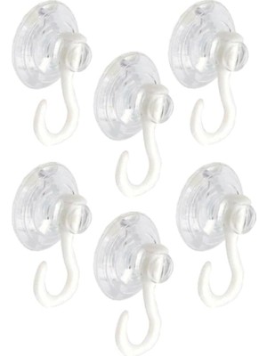 Lidyahan Store Vantuz Öpücük 4 cm 6 Adet Büyük Kancalı Cam Vantuzu Pvc Vantuz Mutfak Banyo Pencere ve Kapı Camı Vantuzu