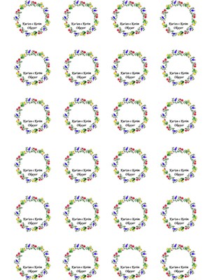 TM Tasarım Mağazası 24 Adet 4 cm Sınıflara Özel Kişiselleştirilebilir Kuranı Kerim Okuyor Baskılı Mat Etiket Sticker-1