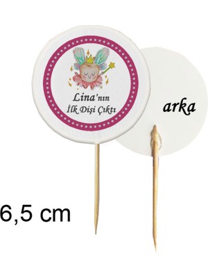 TM Tasarım Mağazası 20 Adet Kişiye Özel Renkli Melek Kanatlı Diş Buğdayı Kürdanı 6,5 cm - Toothpick