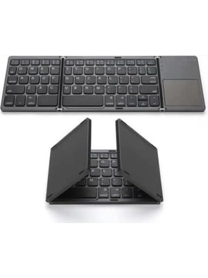 Lidyahan Store Bluetooth Klavye 3 Katmanlı Katlanabilir Portatif Taşınabilir Şık ve Kullanışlı Dokunmatik Yüzeye Sahip Klavye Windows/android/ıos/smart Tv B033