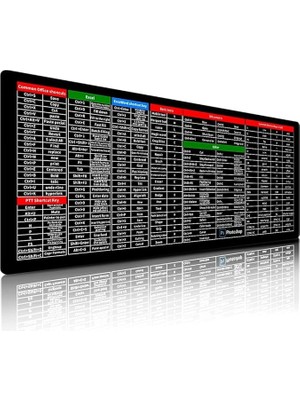 Lidyahan Store Süper Kalite 90X40 Büyük Boy Xxl Mouse Pad Kauçuk Alt Taban, Yumuşak Kumaş Oyuncu Mousepad, Bilgisayar ve Dizüstü Bilgisayar Uyumlu 90 40 Mouse Pad (Kısayollar Desenli)