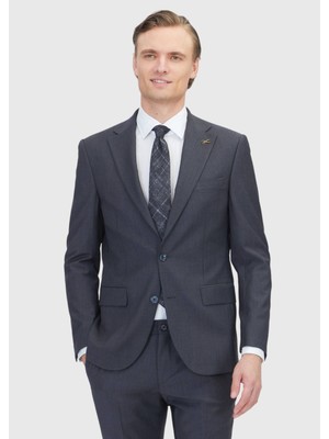 Ramsey Antrasit Mikro Modern Fit Yün Karışımlı Takım Elbise