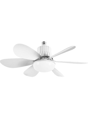 Lidyahan Store Vantilatörü LED Işık 3 Renk Işık Sıcaklığı Ayarlanabilir 3 Kademe Hız Modu Sessiz 52 cm Çap 6 Kanat Uzaktan Kumandalı Vantilatör (Beyaz)