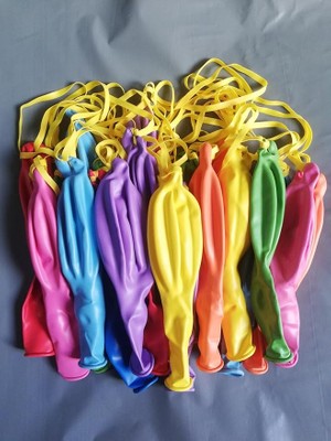 Lidyahan Store Balon 25'li Lastikli Zıpzıp Balon Punch Panç Büyük Boy Renkli