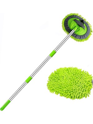Lidyahan Store 47.5" Araba Yıkama Fırçası Paspas Temizleme Aleti Uzun Saplı Yıkama Detaylandırma Kiti Arabalar Kamyon, Suv, Rv, Römork, Tekne 2'si 1 Arada Şönil Mikrofiber Sünger Silgi Boyaya Zarar Vermez Çiziksiz