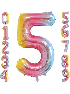 Lidyahan Store Gitti 5 Rakam 32 Inc 80 cm Gokkusagı Folyo Balon