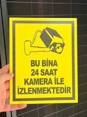 Bu Bina 24 Saat Kamera Ile Izlenmektedir Uyarı Levhası 20X30 cm - Dakota Levha Folyo