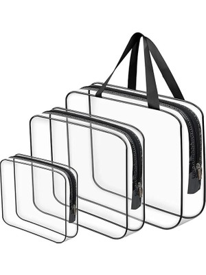 Lidyahan Store Tatil, Plaj, Kozmetik, Makyaj Bakım Çantası Seti, Şeffaf Su Geçirmez, 3 Adet Organizatör Çanta (1 x 3 Adet)