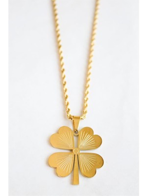 Royaleks Çelik Yonca Kolye - Altın