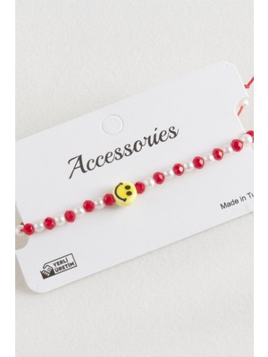 Bijuteri Net Emoji Inci Kristal Makrome Ip Bileklik