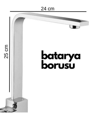 Eco Lounge Krom Mutfak Evye Batarya Için Köşeli Su Borusu Paslanmaz ve Eca Uyumlu 25X25