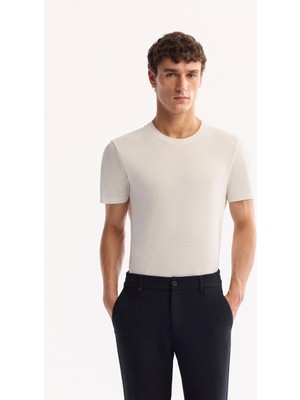 AVVA Erkek Koyu Lacivert Yanı Lastikli Kolay Ütülenen Slim Fit Pantolon A52Y3040