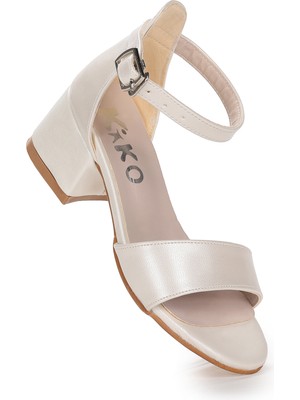 Kiko Kids Sheila Cilt Günlük Kız Çocuk 4 Cm Topuklu Sandalet Abiye Ayakkabı