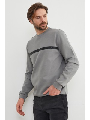 FullaModa You`re Stronger Baskılı Bisiklet Yaka Sweatshirt