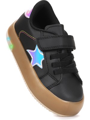 Kiko Kids Rena Günlük Cırtlı Işıklı Kız Bebek Spor Ayakkabı