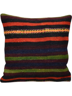 Kilim Antik El Dokuma Kilim Kırlent Yastık Kılıfı 0195 - Yeni - Çok Renkli