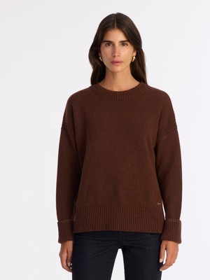 Yargıcı Yün Kaşmir Geniş Bisiklet Yaka Uzun Kol Kazak